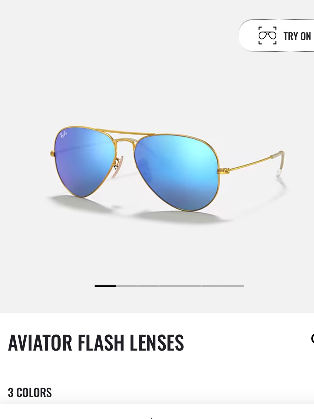 Ray-Ban Flash Aviator Glasses Blue/Gold